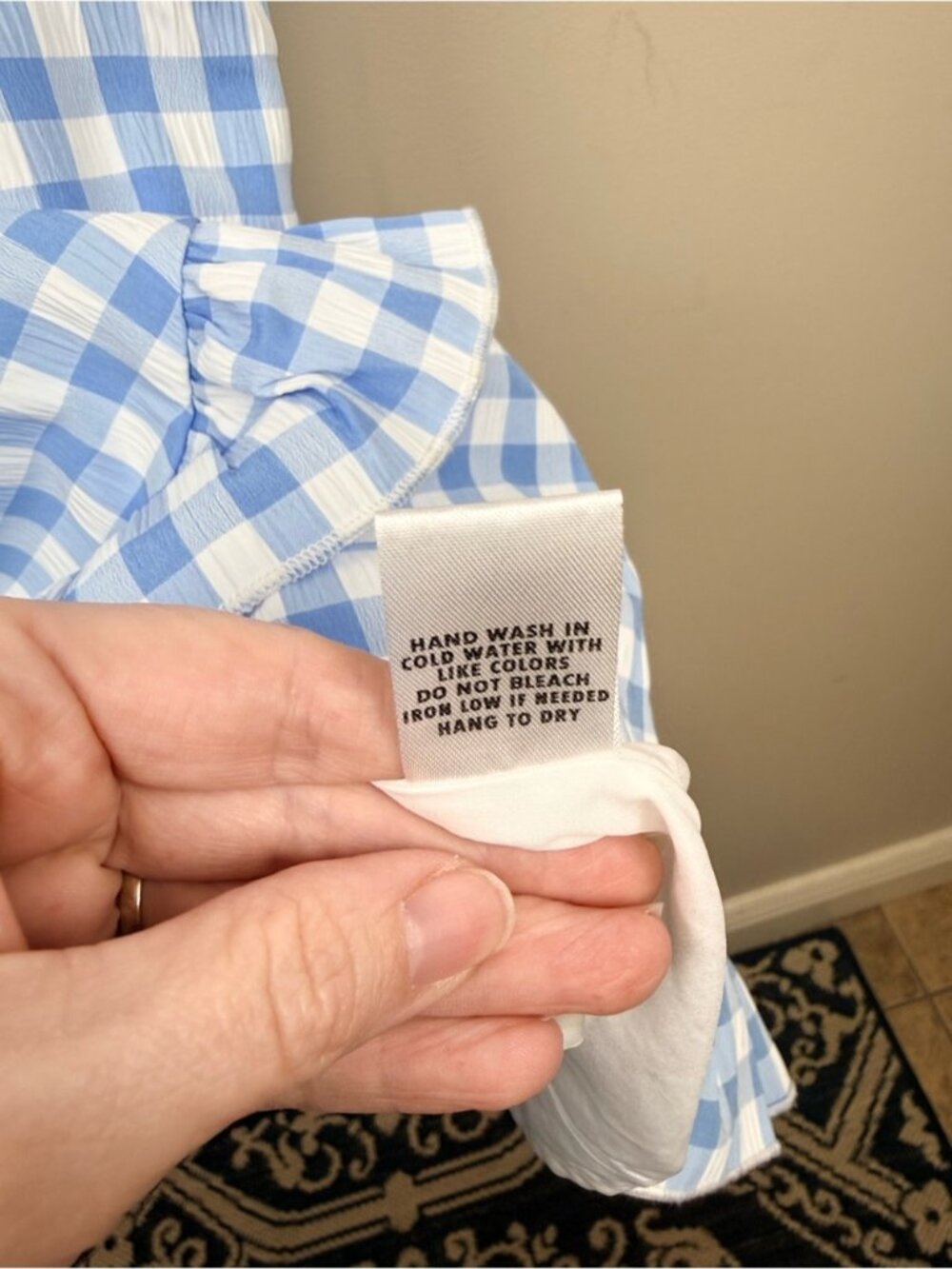 MABLE blue gingham cut out cute summer dress small - Picture 9 of 13